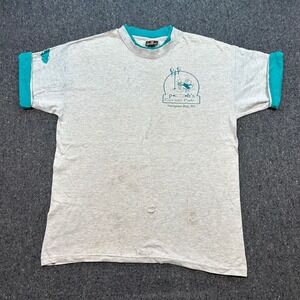 Signal Sports Poohs Corner Pub TShirt Sz XL Mens Gray Distressed 90s Ringer